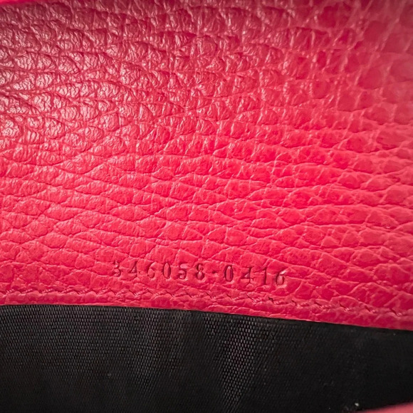 GUCCI || GG Supreme Canvas Red Leather Bifold Secretary Wallet - Picture 15 of 17